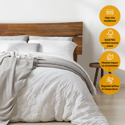 Acacia Aurora Solid Wood Bed Frame with Headboard & Reviews Wayfair